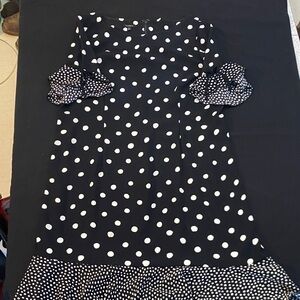 Talbots Black and White Polka Dot A-Line Skirt